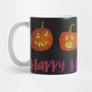 Happy Halloween Glitter Pumpkins Mug